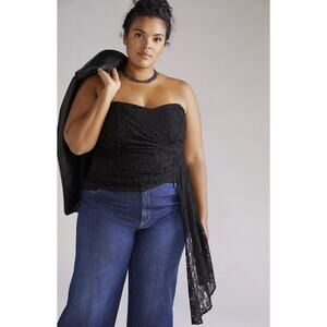 NEW Anthropologie Mare Mare Corseted Black Lace Tube Top - 1X Plus